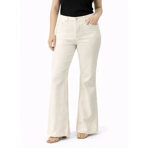 Liz Claiborne Jackie cream high rise flare jeans 6